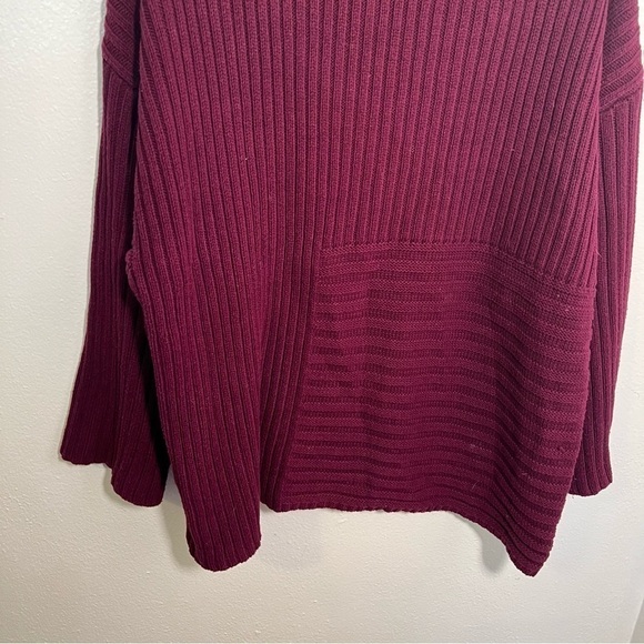 Vince Camuto Mock Neck Sweater Ribbed Burgundy - Picture 11 of 15